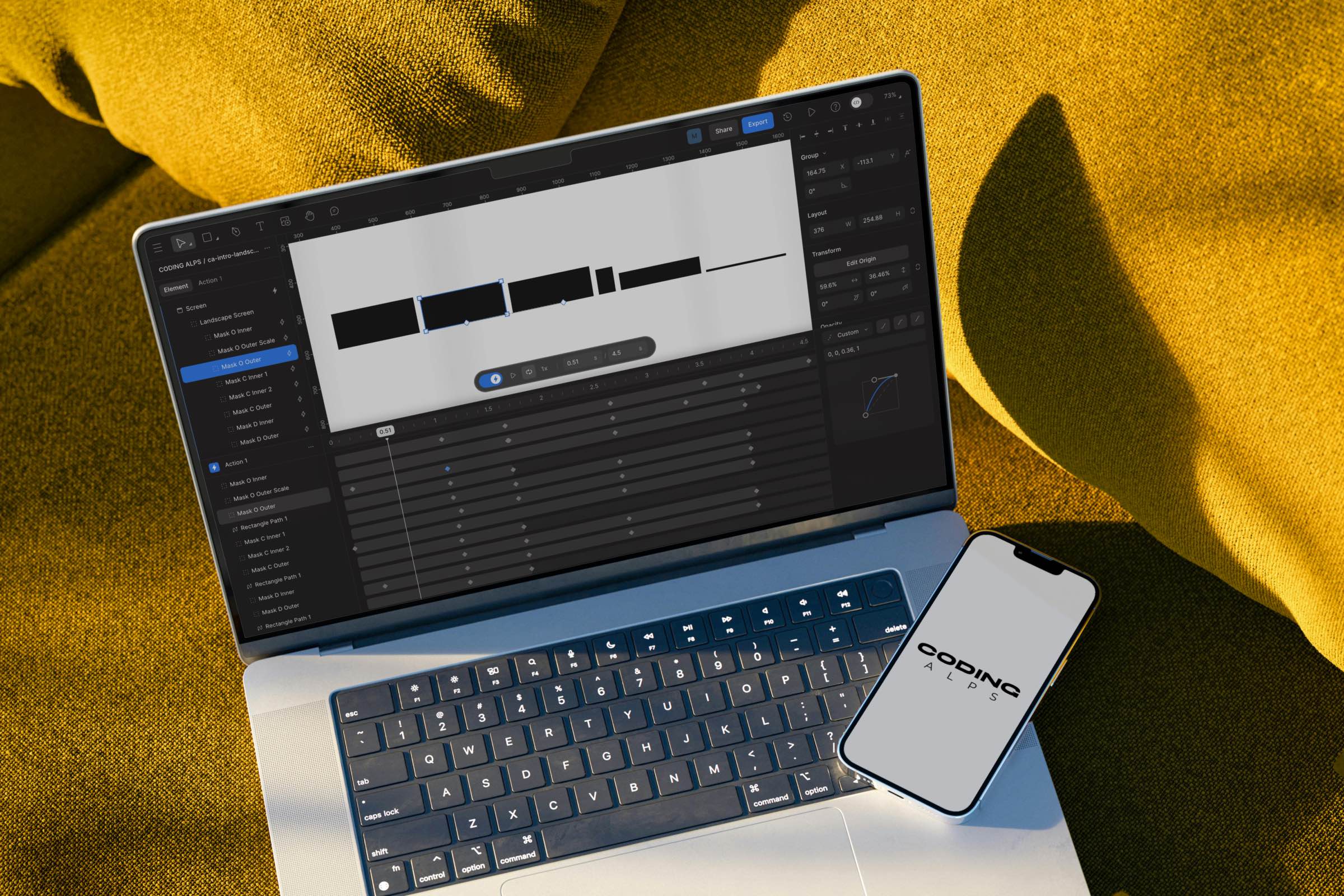Darstellung eines Editors für die Erstellung von Animationen