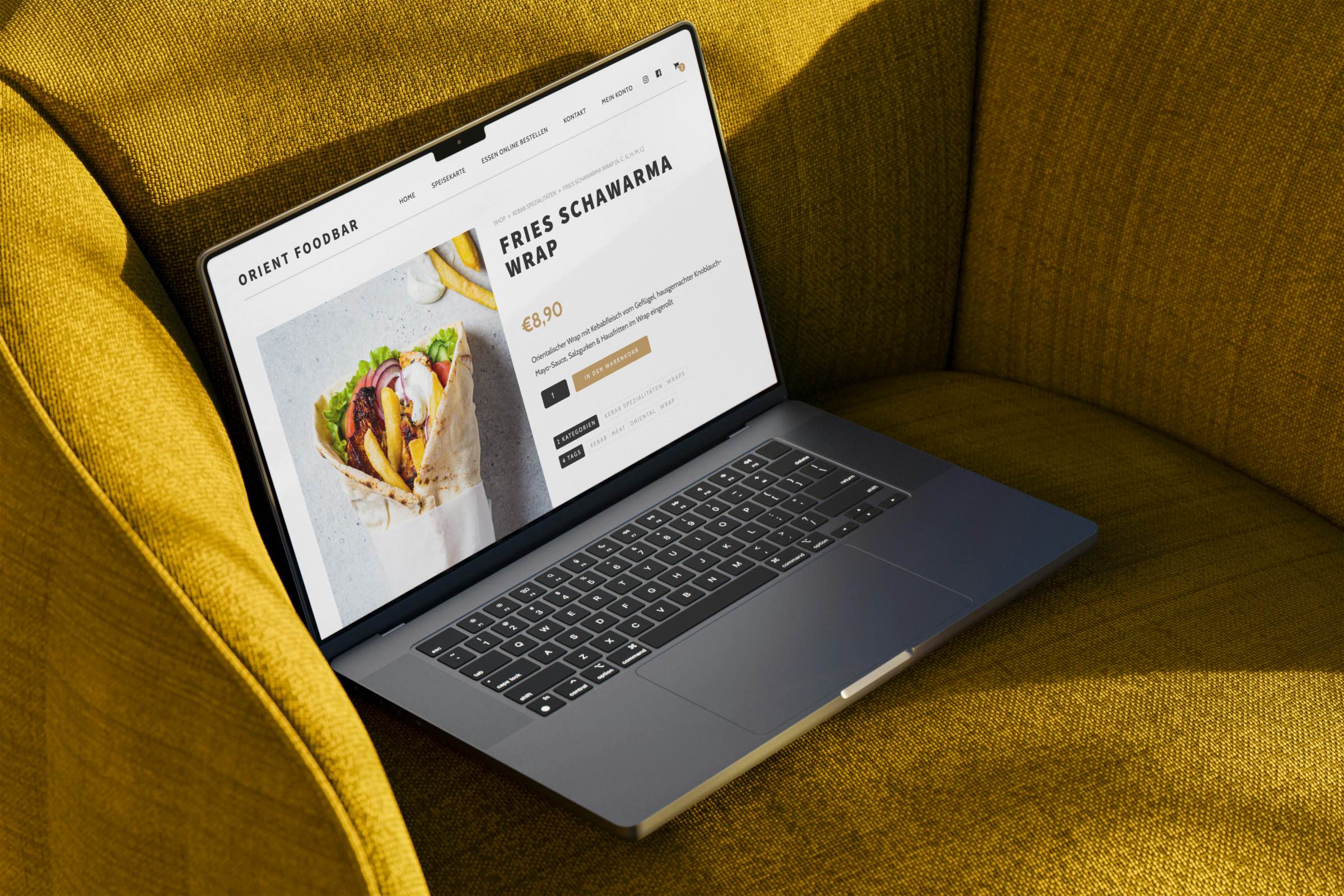 Darstellung eines Online Web Shop