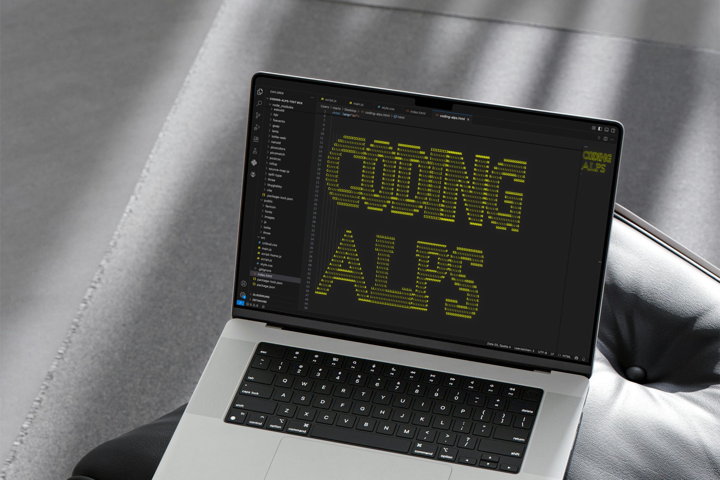 Darstellung eines Editors für die Erstellung von Animationen